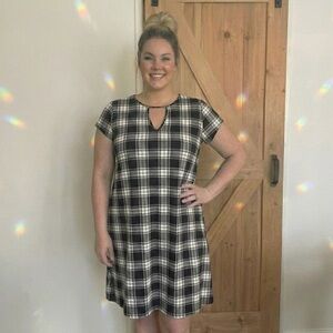 Vibe Black and White Plaid Dress